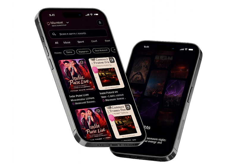 Wooziee app preview on two phones